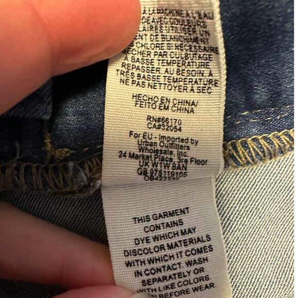 Free People Light Wash Slit Flare Jeans Size 31 - Picture 5 of 8